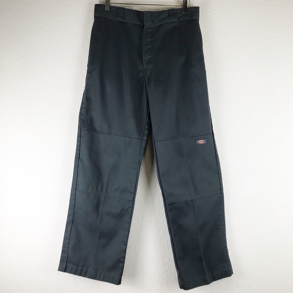 Dickies Loose Fit Double Knee Work Pants Straight Leg High Rise Charcoal 32x32